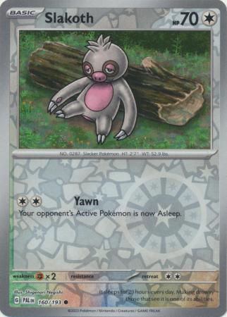 Card: Scarlet & Violet: Paldea Evolved Singles, Slakoth - 160/193 - Common Reverse Holo