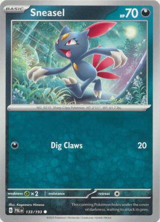Card: Scarlet & Violet: Paldea Evolved Singles, Sneasel - 133/193 - Common