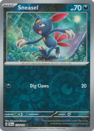 Card: Scarlet & Violet: Paldea Evolved Singles, Sneasel - 133/193 - Common Reverse Holo