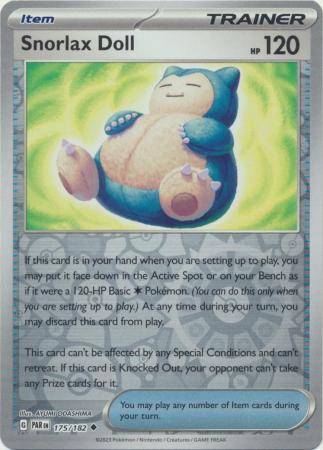 Card: Scarlet & Violet: Paradox Rift Singles, Snorlax Doll - 175/182 - Uncommon Reverse Holo