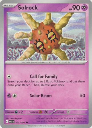 Card: Scarlet & Violet: Obsidian Flames Single, Solrock - 093/197 - Uncommon