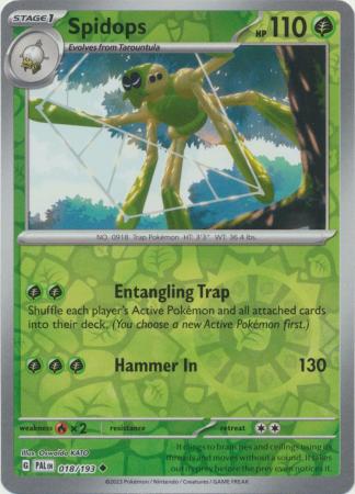 Card: Scarlet & Violet: Paldea Evolved Singles, Spidops - 018/193 - Uncommon Reverse Holo