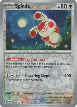 Card: Scarlet & Violet: Paradox Rift Singles, Spinda - 151/182 - Common Reverse Holo