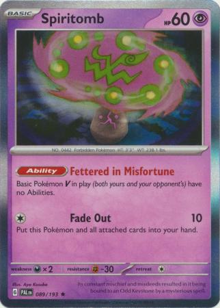 Card: Scarlet & Violet: Paldea Evolved Singles, Spiritomb - 089/193 - Holo Rare