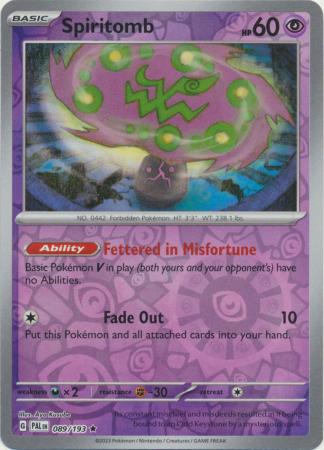 Card: Scarlet & Violet: Paldea Evolved Singles, Spiritomb - 089/193 - Holo Rare Reverse Holo