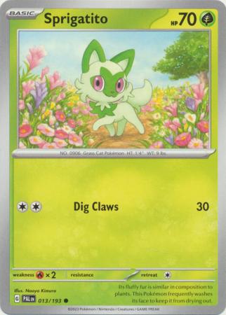 Card: Scarlet & Violet: Paldea Evolved Singles, Sprigatito - 013/193 - Common