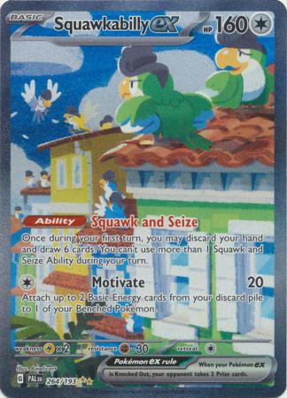 Card: Scarlet & Violet: Paldea Evolved Singles, Squawkabilly ex - 264/193 - Special Illustrion Rare