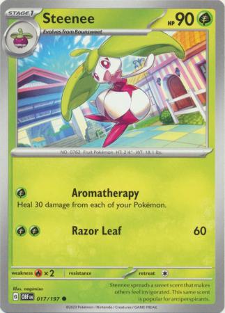 Card: Scarlet & Violet: Obsidian Flames Single, Steenee - 017/197 - Common