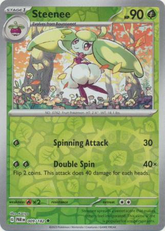 Card: Scarlet & Violet: Paradox Rift Singles, Steenee - 009/182 - Uncommon Reverse Holo