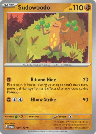 Card: Scarlet & Violet: Paldea Evolved Singles, Sudowoodo - 109/193 - Uncommon