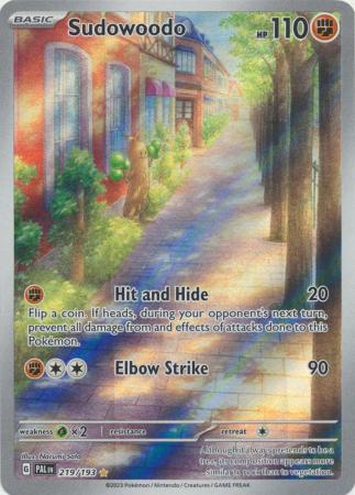 Card: Scarlet & Violet: Paldea Evolved Singles, Sudowoodo - 219/193 - Illustration Rare