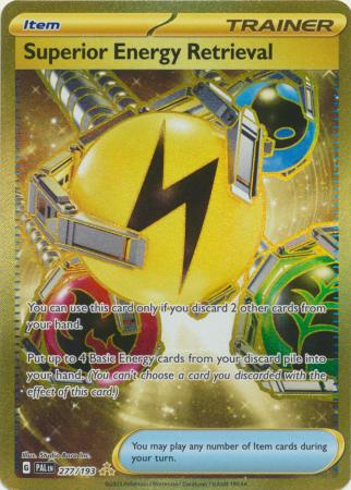 Card: Scarlet & Violet: Paldea Evolved Singles, Superior Energy Retrieval - 277/193 - Gold Secret Rare
