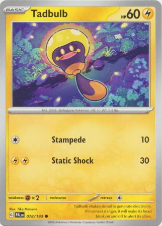 Card: Scarlet & Violet: Paldea Evolved Singles, Tadbulb - 078/193 - Common