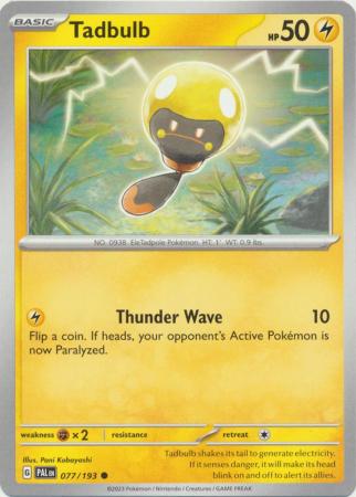 Card: Scarlet & Violet: Paldea Evolved Singles, Tadbulb - 077/193 - Common