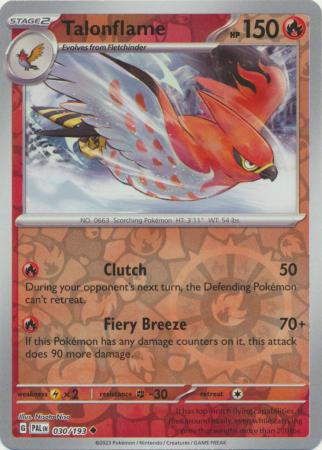 Card: Scarlet & Violet: Paldea Evolved Singles, Talonflame - 030/193 - Uncommon Reverse Holo