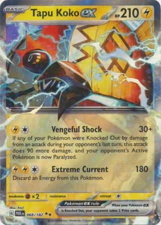 Card: Scarlet & Violet: Paradox Rift Singles, Tapu Koko ex - 068/182 - Ultra Rare