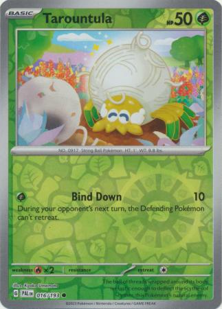 Card: Scarlet & Violet: Paldea Evolved Singles, Tarountula - 016/193 - Common Reverse Holo
