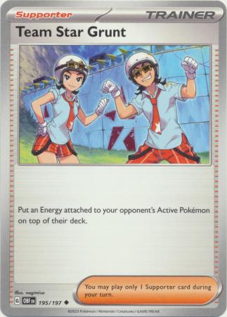 Card: Scarlet & Violet: Obsidian Flames Single, Team Star Grunt - 195/197 - Uncommon