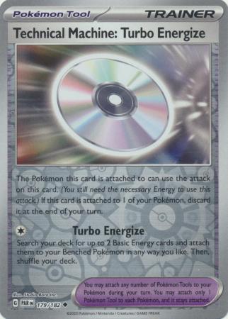 Card: Scarlet & Violet: Paradox Rift Singles, Technical Machine: Turbo Energize - 179/182 - Uncommon Reverse Holo