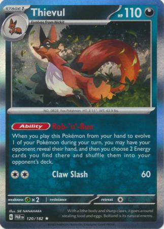 Card: Scarlet & Violet: Paradox Rift Singles, Thievul - 120/182 - Holo Rare