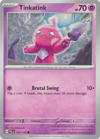Card: Scarlet & Violet: Paldea Evolved Singles, Tinkatink - 102/193 - Common