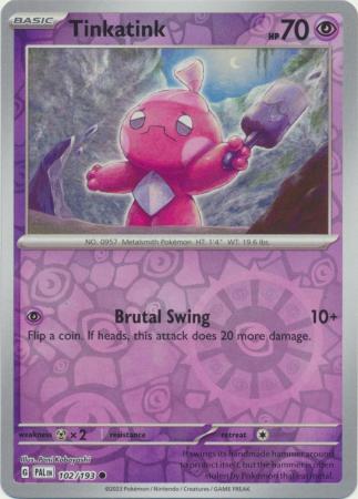 Card: Scarlet & Violet: Paldea Evolved Singles, Tinkatink - 102/193 - Common Reverse Holo