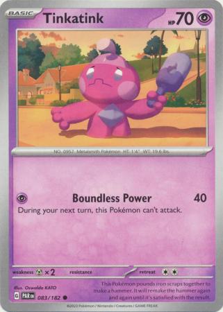 Card: Scarlet & Violet: Paradox Rift Singles, Tinkatink - 083/182 - Common