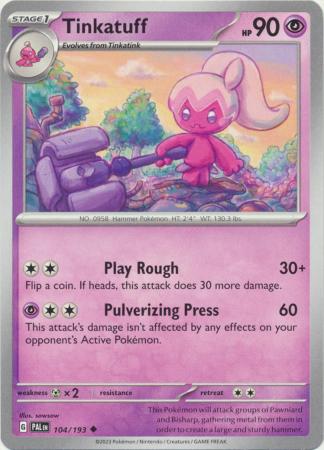 Card: Scarlet & Violet: Paldea Evolved Singles, Tinkatuff - 104/193 - Uncommon