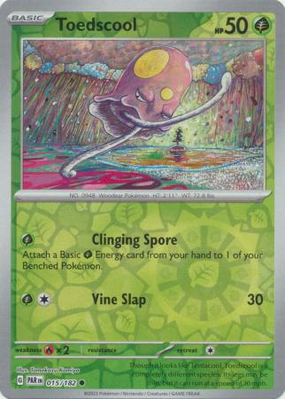 Card: Scarlet & Violet: Paradox Rift Singles, Toedscool - 015/182 - Common Reverse Holo
