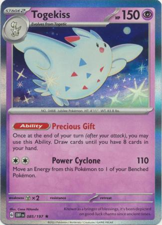 Card: Scarlet & Violet: Obsidian Flames Single, Togekiss - 085/197 - Holo Rare