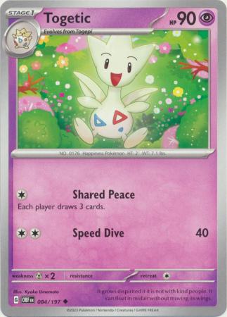 Card: Scarlet & Violet: Obsidian Flames Single, Togetic - 084/197 - Uncommon