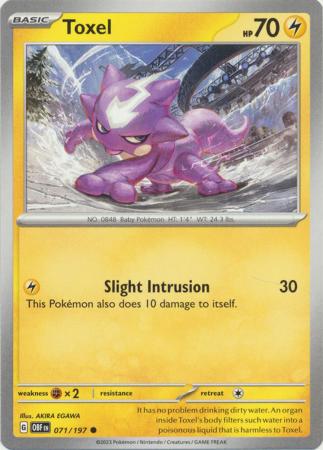 Card: Scarlet & Violet: Obsidian Flames Single, Toxel - 071/197 - Common