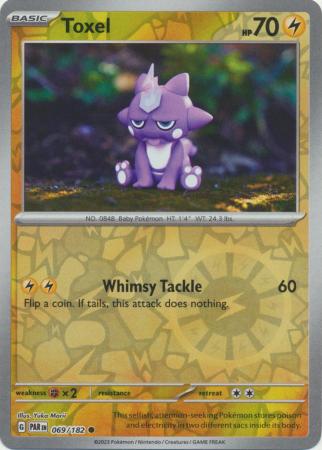 Card: Scarlet & Violet: Paradox Rift Singles, Toxel - 069/182 - Common Reverse Holo