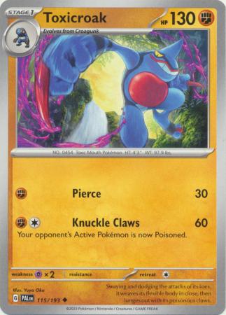 Card: Scarlet & Violet: Paldea Evolved Singles, Toxicroak - 115/193 - Uncommon