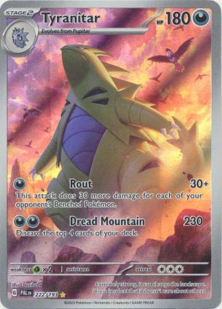 Card: Scarlet & Violet: Paldea Evolved Singles, Tyranitar - 222/193 - Illustration Rare