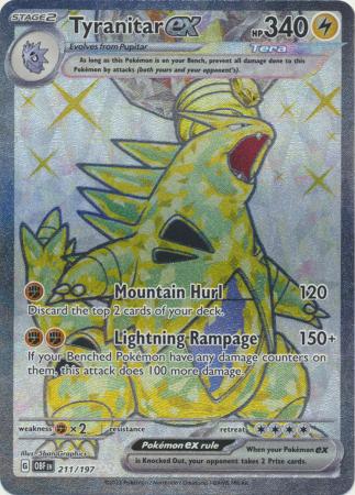 Card: Scarlet & Violet: Obsidian Flames Single, Tyranitar ex - 211/197 - Full Art Secret Rare
