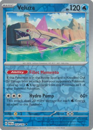 Card: Scarlet & Violet: Paradox Rift Singles, Veluza - 054/182 - Uncommon Reverse Holo