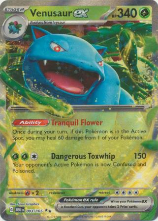 Card: Scarlet & Violet: 151 Singles, Venusaur ex - 003/165 - Ultra Rare