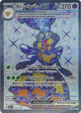 Card: Scarlet & Violet: Obsidian Flames Single, Vespiquen ex - 212/197 - Full Art Secret Rare
