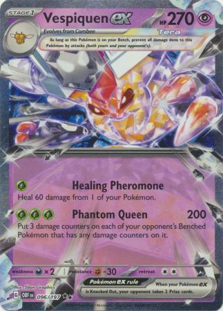 Card: Scarlet & Violet: Obsidian Flames Single, Vespiquen ex - 096/197 - Ultra Rare