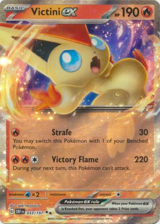 Card: Scarlet & Violet: Obsidian Flames Single, Victini ex - 033/197 - Ultra Rare