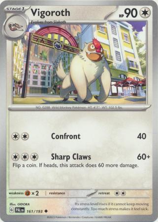 Card: Scarlet & Violet: Paldea Evolved Singles, Vigoroth - 161/193 - Uncommon