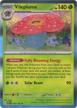Card: Scarlet & Violet: 151 Singles, Vileplume - 045/165 - Holo Rare