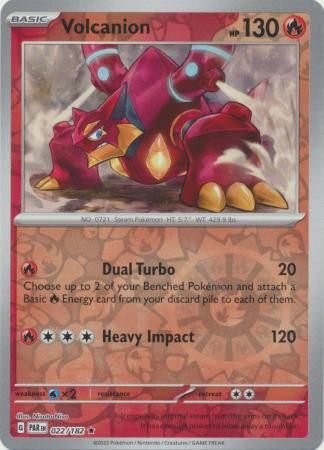 Card: Scarlet & Violet: Paradox Rift Singles, Volcanion - 022/182 - Holo Rare Reverse Holo