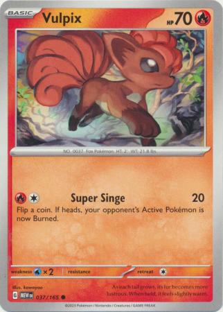 Card: Scarlet & Violet: 151 Singles, Vulpix - 037/165 - Common