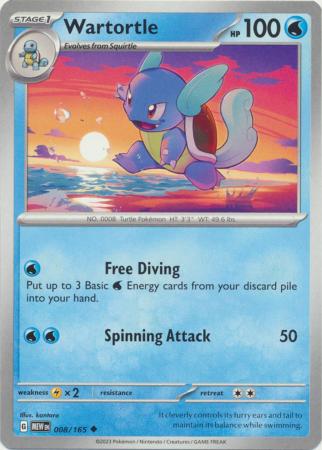 Card: Scarlet & Violet: 151 Singles, Wartortle - 008/165 - Uncommon