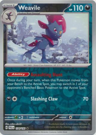 Card: Scarlet & Violet: Paldea Evolved Singles, Weavile - 134/193 - Holo Rare Reverse Holo