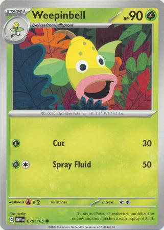 Card: Scarlet & Violet: 151 Singles, Weepinbell - 070/165 - Common