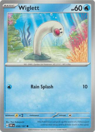 Card: Scarlet & Violet: Obsidian Flames Single, Wiglett - 058/197 - Common