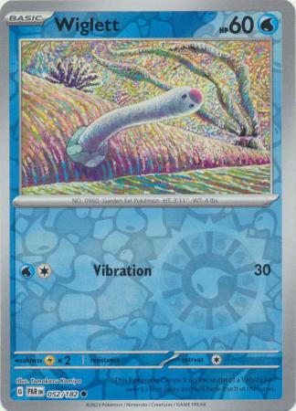 Card: Scarlet & Violet: Paradox Rift Singles, Wiglett - 052/182 - Common Reverse Holo